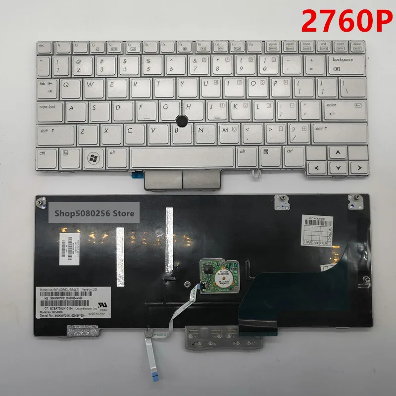 Клавиатура для ноутбука HP Elitebook 2760P 12 1 дюйма серебристая с точечной ручкой 90.4KM07.C01