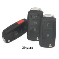 jingyuqin 30pcs 2 button remote flip car key shell for vw volkswagen mk4 bora golf 4 5 6 passat polo bora touran touareg