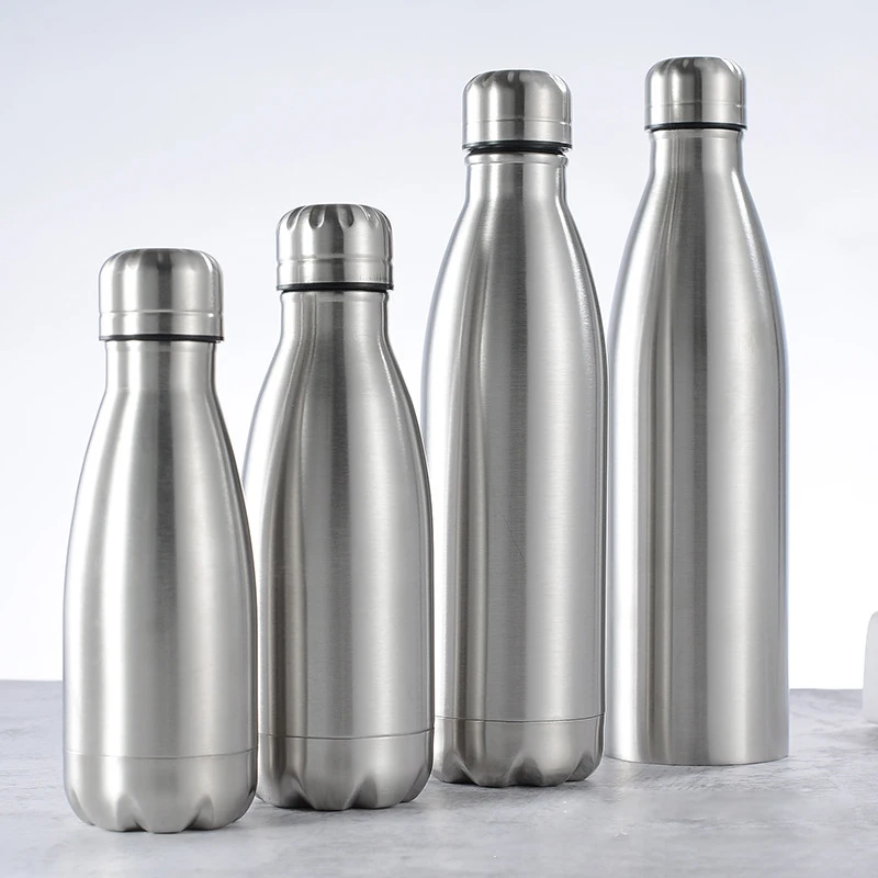 

1000ml Sports Stainless Steel Water Bottle Single Wall Cold Water Cola Bottle Portable Drinking Flask for Kids School Gifts