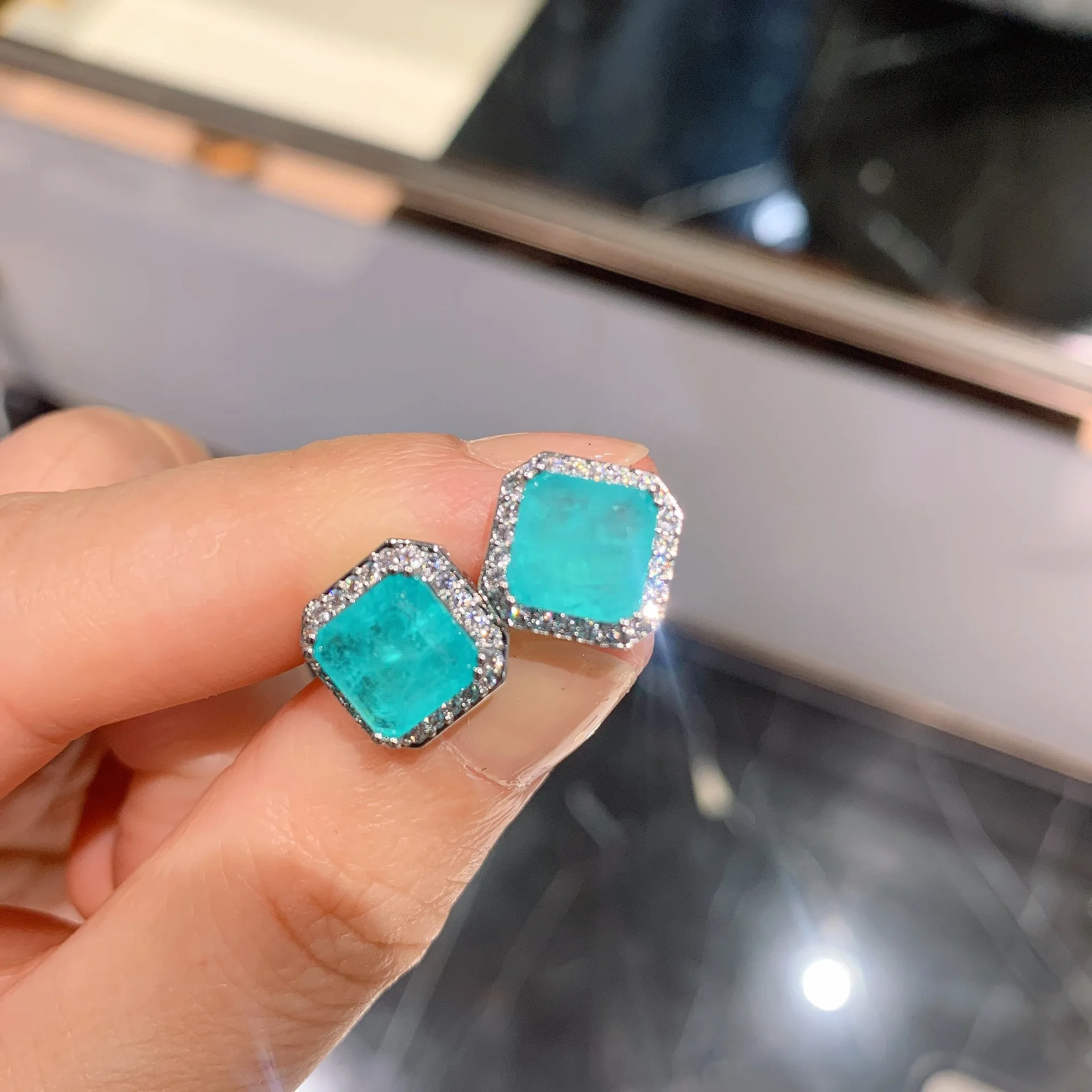 QTT Фирменная Новинка Paraiba Изумрудный квадратный Турмалин драгоценный камень