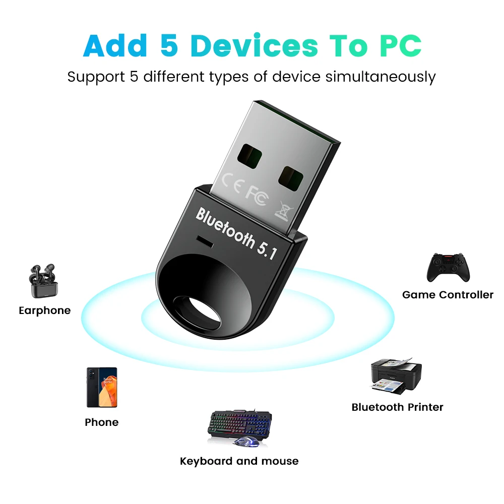 USB Bluetooth адаптер 5 1 приемник 0 ключ BT передатчик aptx мини-адаптер для ПК ноутбука