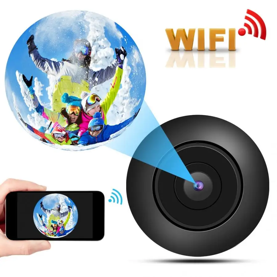 HD 1080P Wi Fi камера 150 градусов рыбий глаз широкий угол мини ночное видение