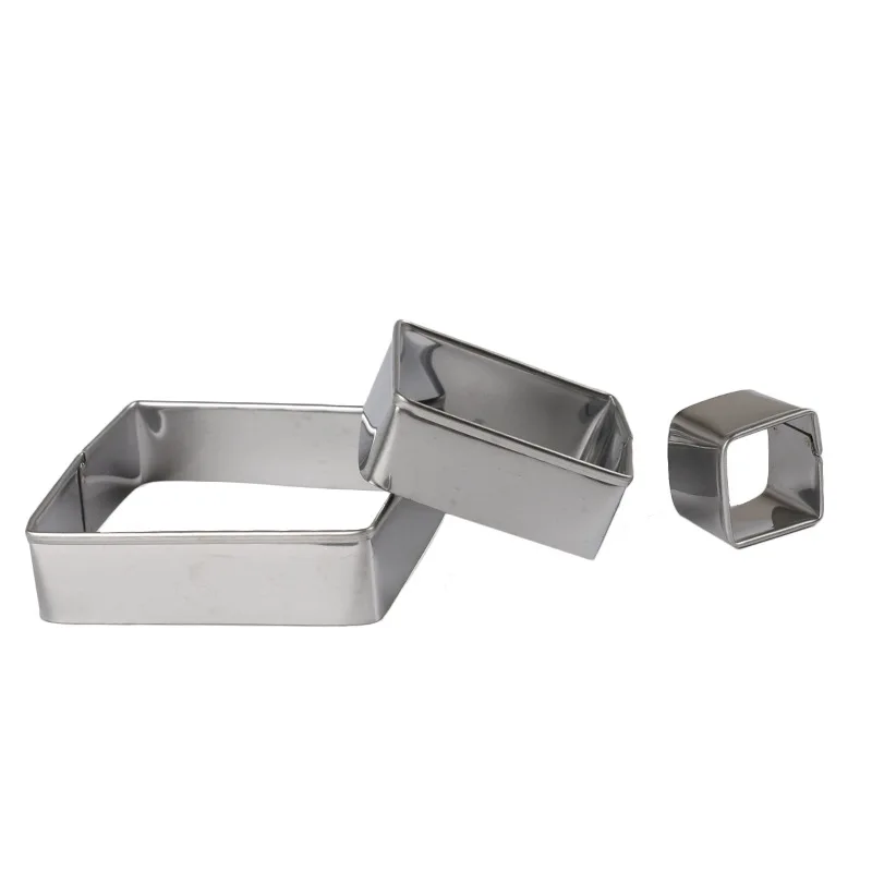 3 шт. квадратный Нержавеющая сталь трафареты для нарезки печенья DIY мусс кольцо