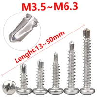 6 8 10 12 14 phillips pan head self drilling screw thread self tapping screw bolt stainless steel m3 5 m4 2 m4 8 m5 5 m6 3