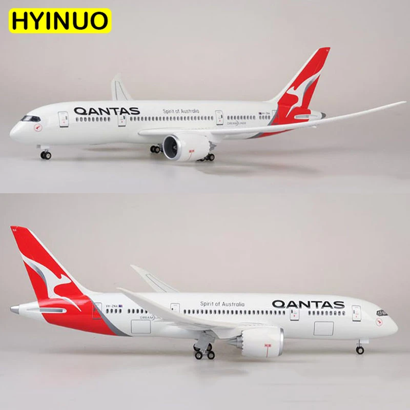 

1/130 Scale limited edition 47cm Airplane Boeing B787 Dreamliner Aircraft QANTAS Airways Airlines Model Light Wheels DiecastPlan