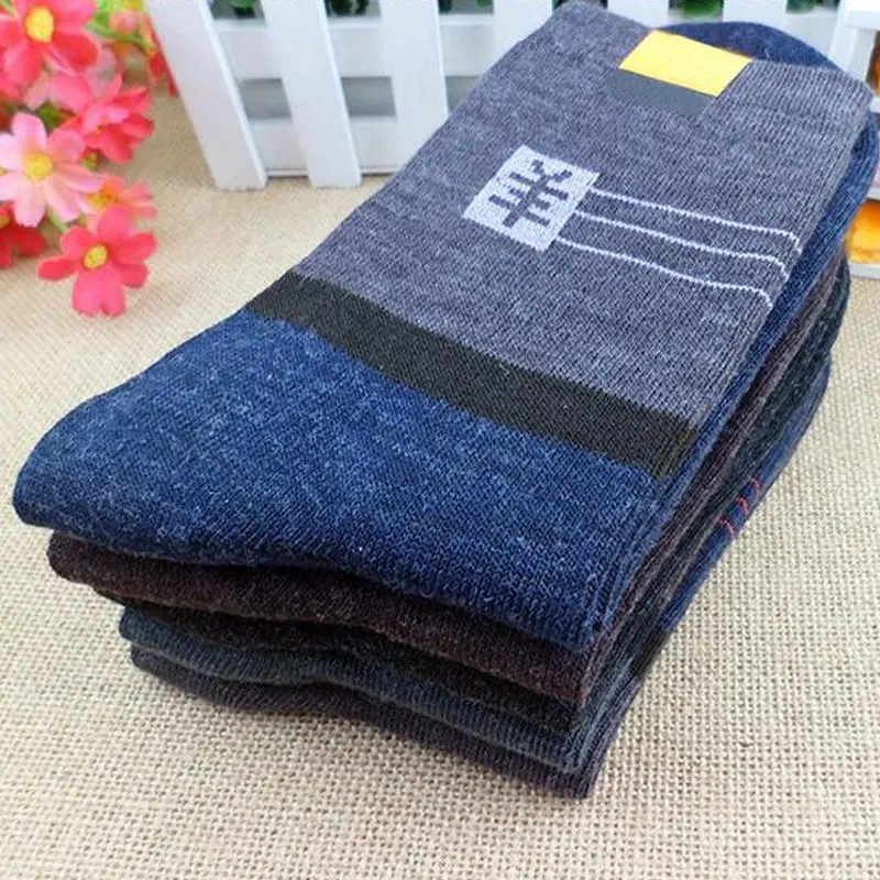 1 пара мужские шерстяные носки на осень и зиму