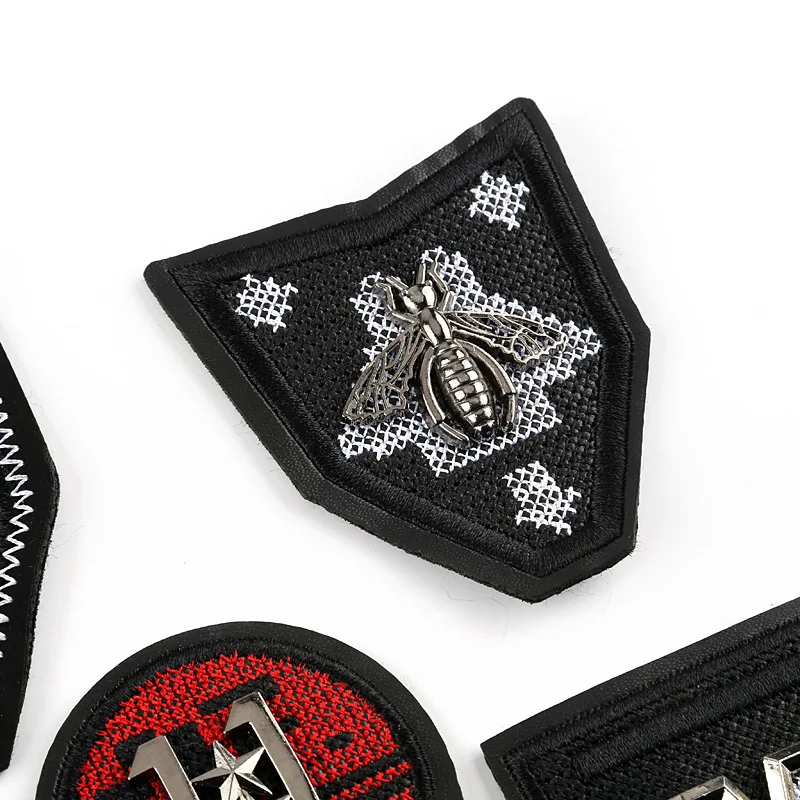 High-end Black Badge Stripe Embroidery Morale Sew on PU Leather Patch for Shoulder Bag Jacket Cap Clothing Accessories | Дом и сад