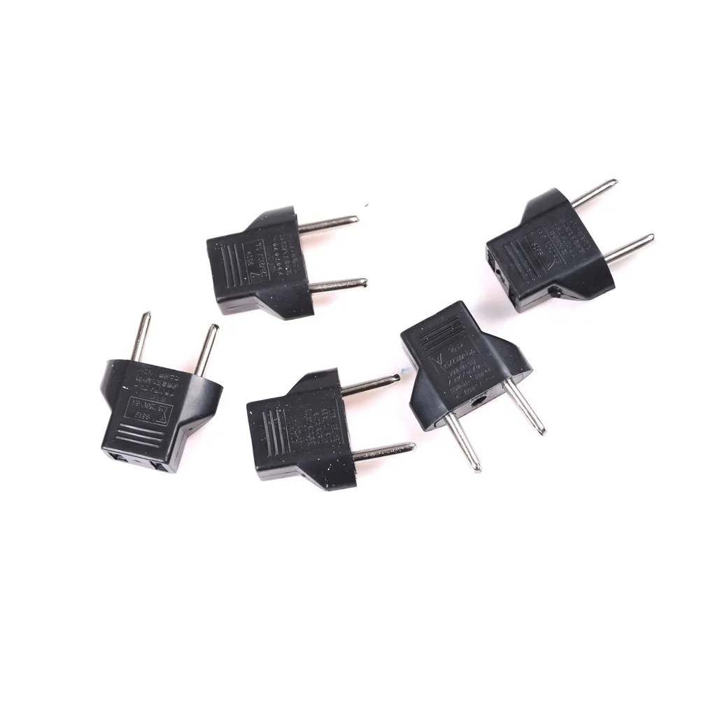 

5Pcs/set easy to use argers black US to EU Euro Europe AC Power Plug Travel Adapter top quality brand new