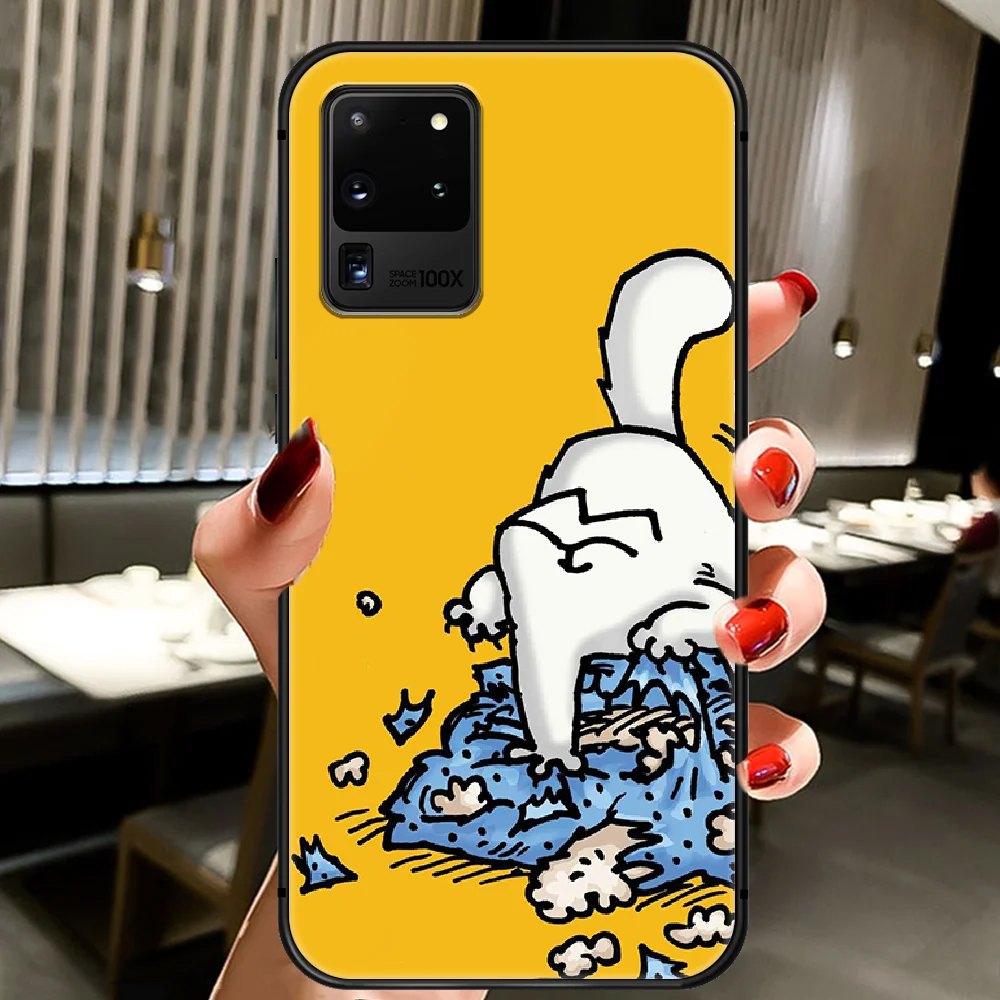 

Simons Cat Phone Case Cover Hull For Samsung Galaxy S 6 7 8 9 10 e 20 Edge Uitra Note 8 9 10 Plus black Prime 3D Shell Painting