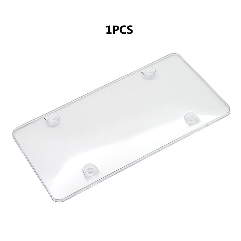 1X White transparent Рамка для номерного знака из черного углеродного волокна/прозрачная Защитная крышка для номерного знака для переднего заднего кронштейна автомобильные аксессуары - Цвет: 1X White transparent