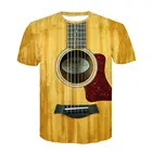 Футболка МужскаяЖенская, с 3d-изображением рок-музыки, гитары, лето 2021, модная футболка с принтом, Повседневная футболка, уличная одежда, мужская одежда, рубашка