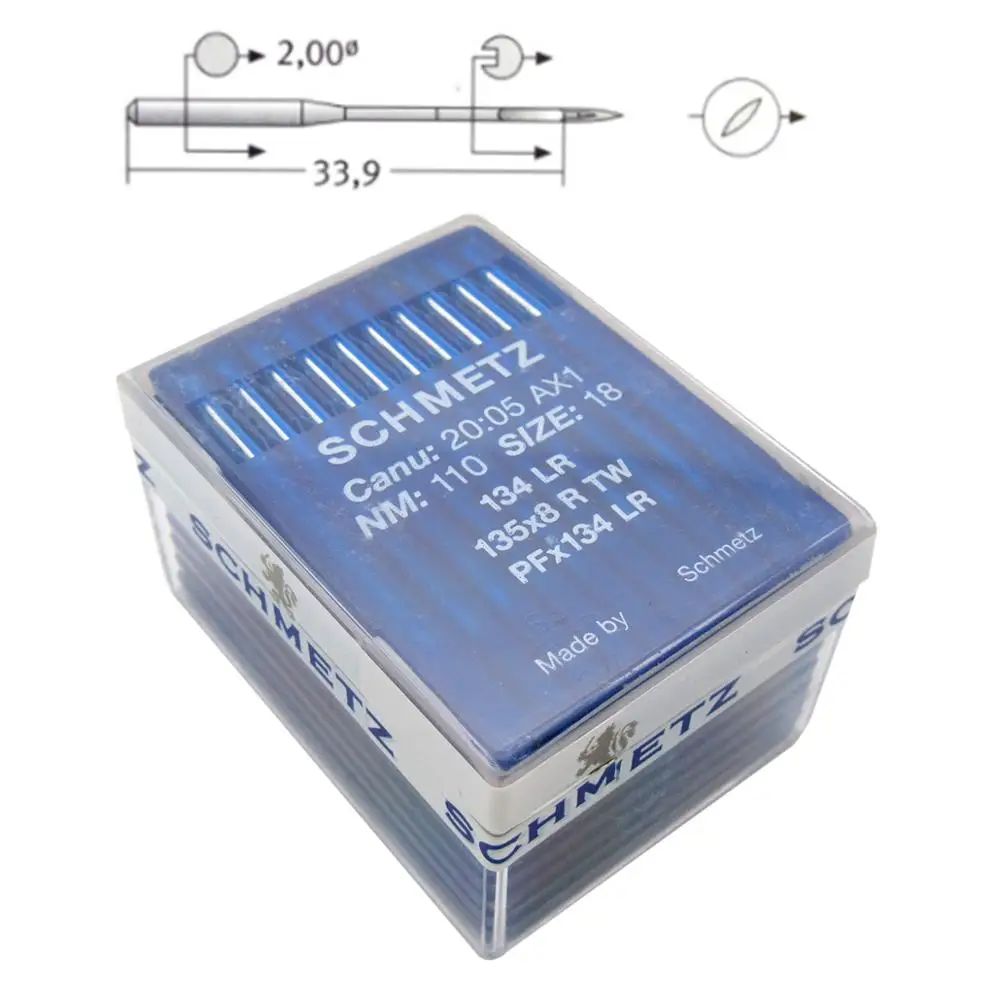 

100PCS Schmetz Industrial Sewing Machine Needles for Leather 134LR PFX134LR