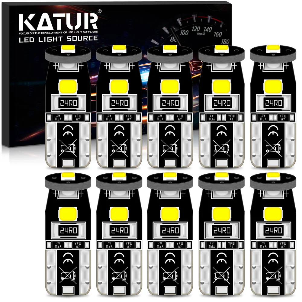 Katur 10 шт. 3030 SMD T10 W5W 194 Светодиодные лампы парковочный автомобильный Светодиодный