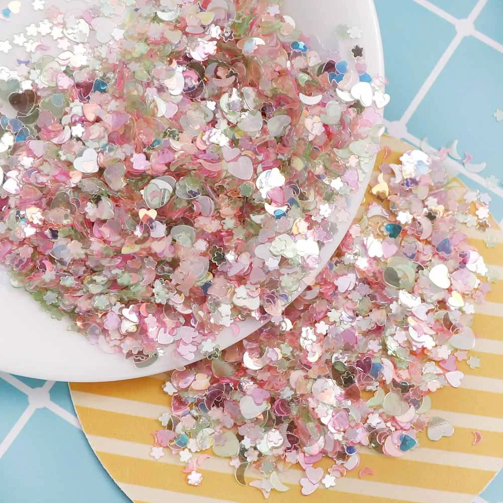 Розовая серия блесток 15 дюймов г/пакет в форме сердца звезды Луны блестящие из