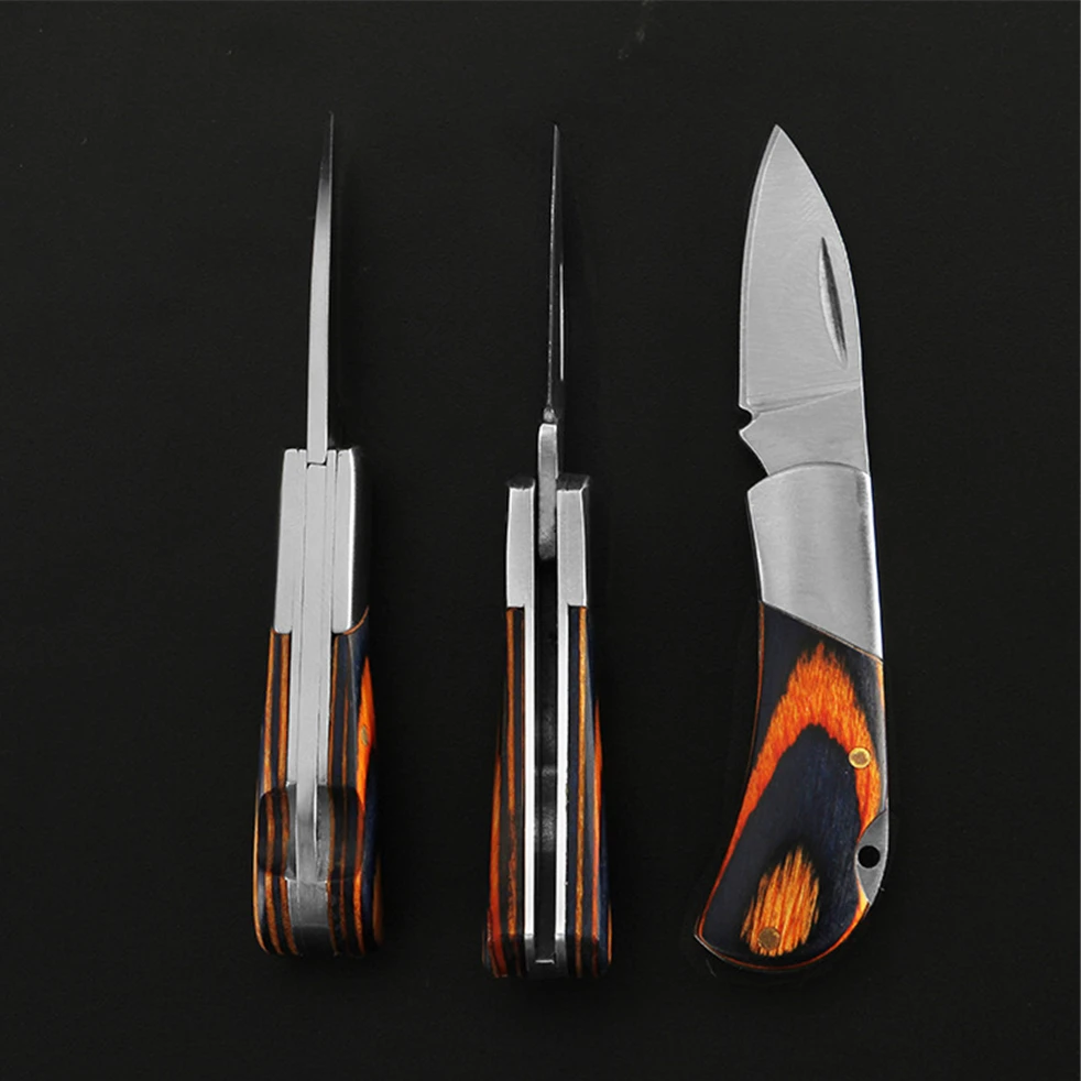 Koop Pocket Mini Blade Vouw Sleutelhanger Draagbare Outdoor Kamp Mes Sleutelhanger Dunschiller Overleven Kit Gadget Pakket Box Opener Multi Gereedschap