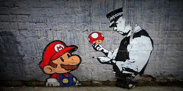 Художественная картина в стиле граффити Марио маслом на холсте плакат и принты