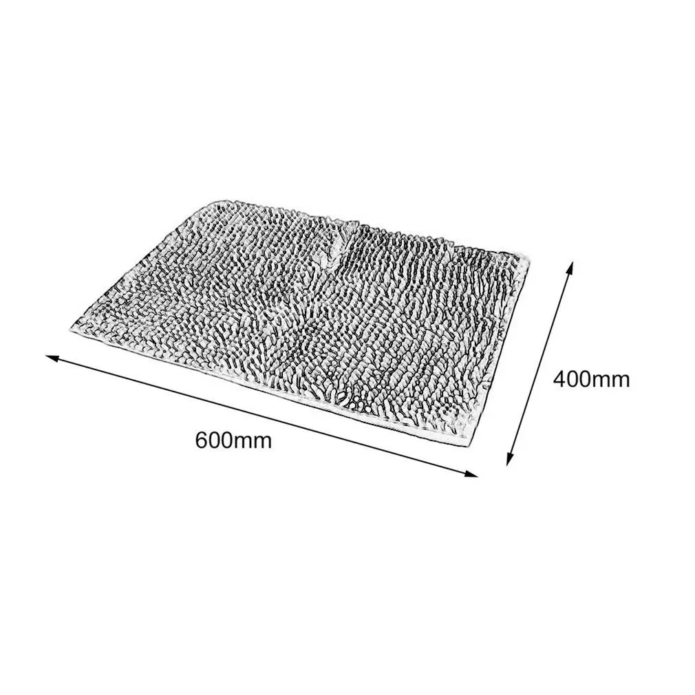 

40x60CM Large Size Solid Blue Color Microfiber Chenille Bathroom Floor Mat Anti-Slip Kitchen Bathroom Floor Mat Doormat