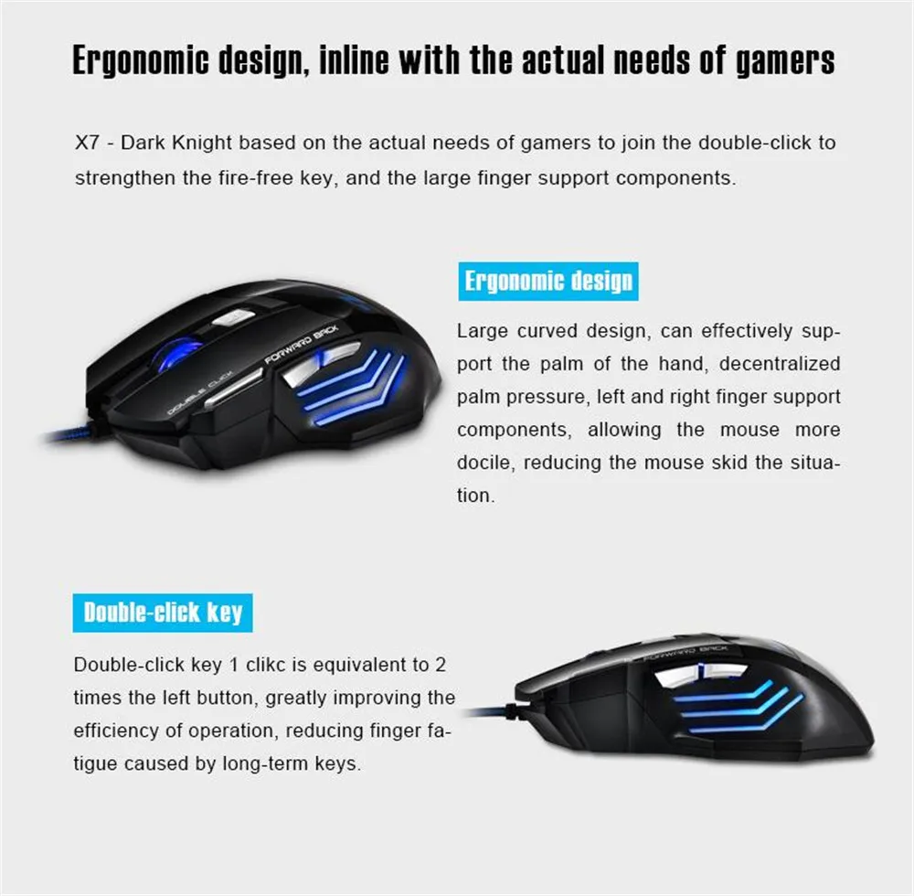 Игровой микрофон эргономичная Проводная компьютерная мышь 5500 DPI с 7 кнопками
