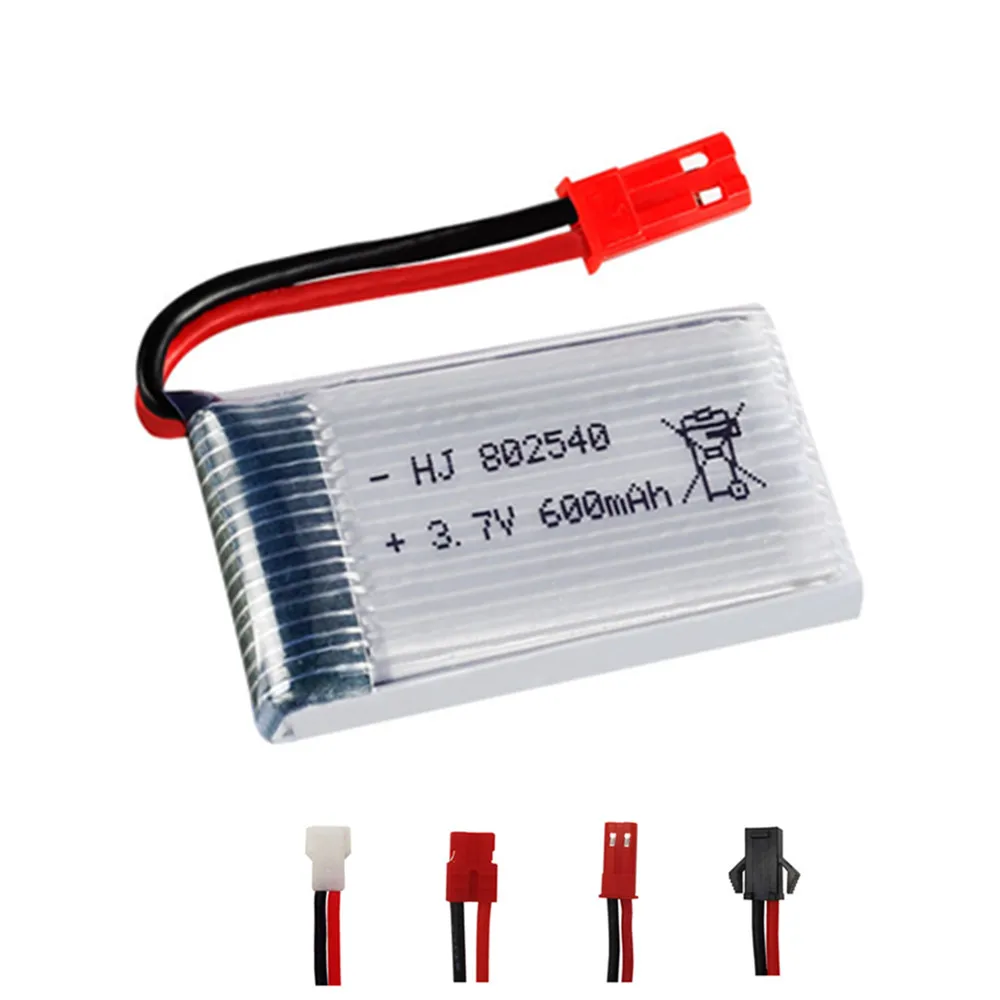 Аккумулятор Lipo 3,7 в 600 мА · ч, 802540 для Syma X5 x5c X5HC X5HW CX-30 M68 509 509 Вт 510 FX085C2 DFDF161 RC, запчасти для квадрокоптера, дрона