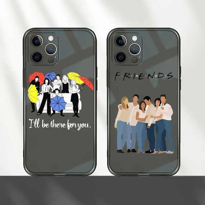 

Friends TV Show Door Phone Case For iPhone 12 11 8 7 mini pro X XS XR MAX Plus Black Transparent Cover