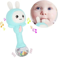 baby musical rattle and teethers sing rabbit baby toy with 6 classic songs and light for toddlers infant 0 3 years old toy