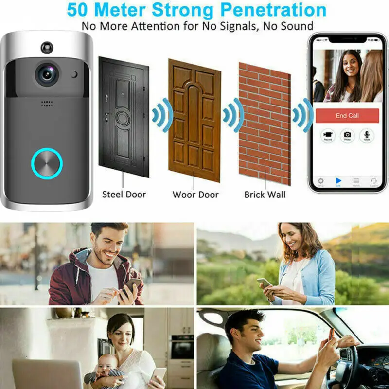 Беспроводной умный Видеозвонок M3S/M7 2 4 ГГц Wi-Fi | Безопасность и защита