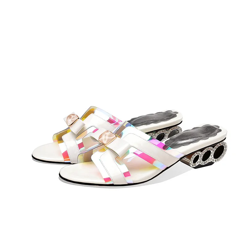 

Elegant Mixed Colors Ladies Sandals Genuine Leather Low Heels Sandals Women;S Shoes With Rubber Soles Party Shoes Woman