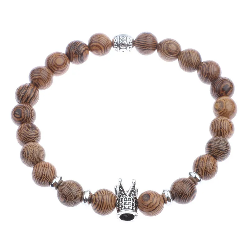 Мужские и женские браслеты из сандалового дерева с крестообразными