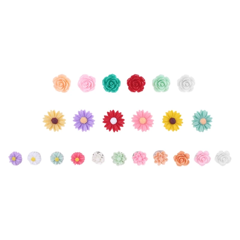 

50pcs Colorful Flowers Thumbtacks Floret Pushpins Wall Office Decorative for Whiteboard Photos Maps Bulletin Board B03C