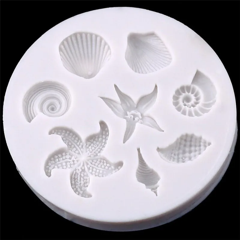 1Pcs DIY Lovely Shell Starfish Conch Sea Silicone Mold Fondant Cake Decorating Tools Chocolate | Дом и сад