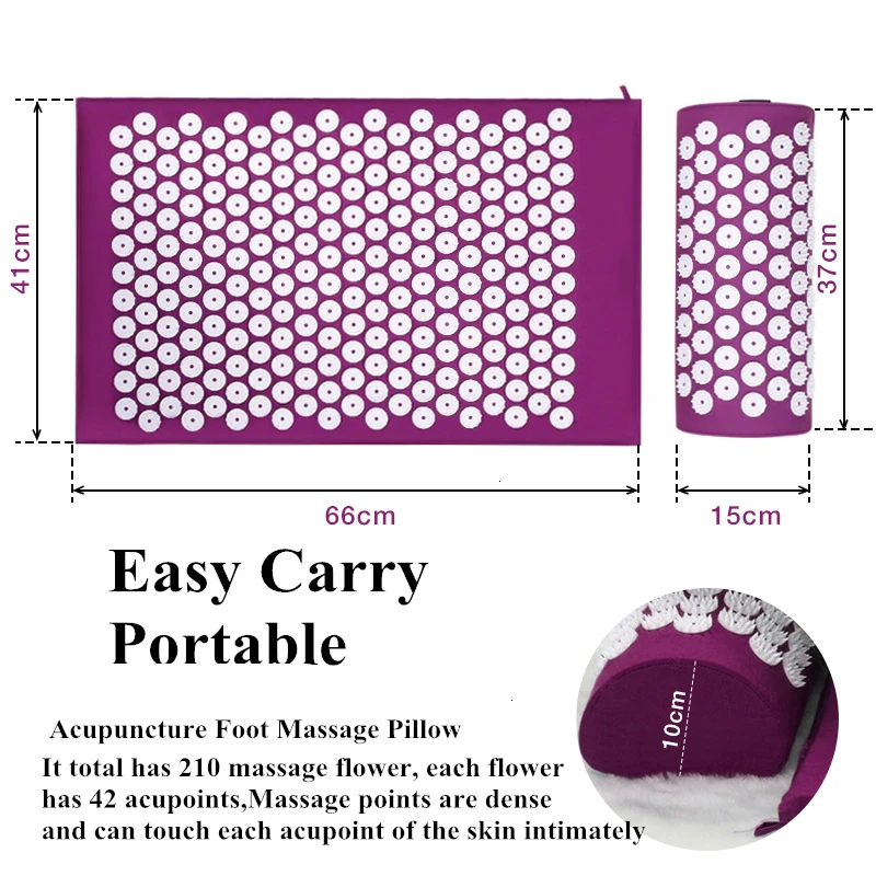 Acupuncture Massage Mat Acupressure Pillow Body Back Pain Relieve Relax Yourself Relaxation Cushion Bag DROP SHIP |