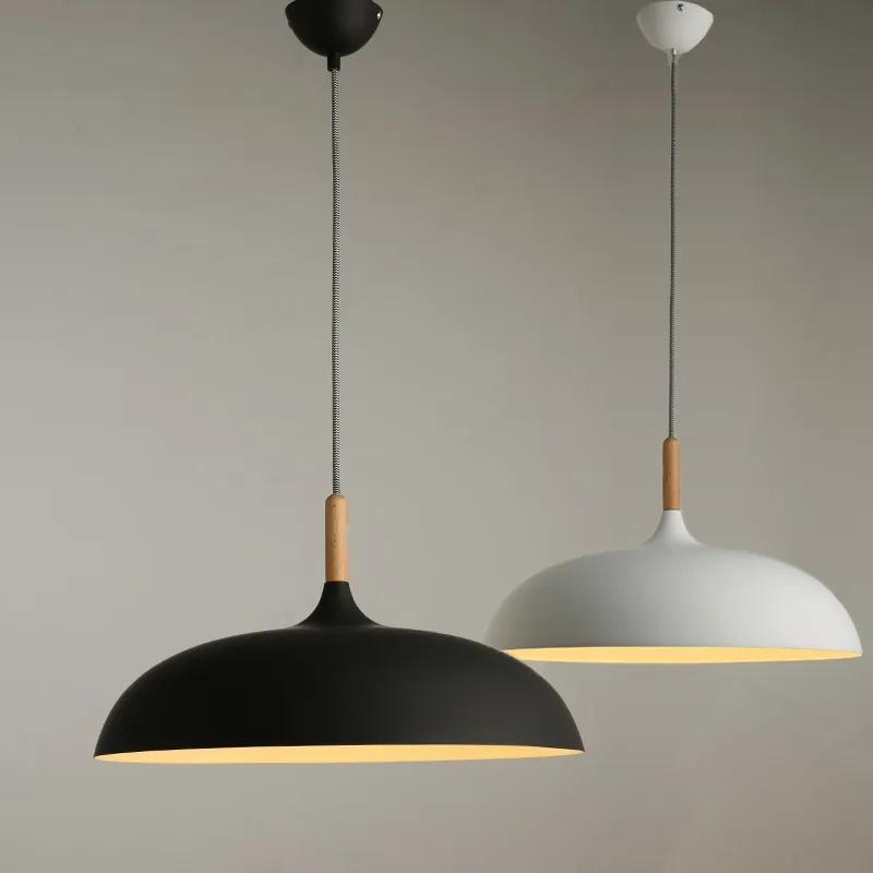 

A Modern hanging ceiling lamps Wood aluminium E27 italian Pendant lights, House dining room decoration lighting