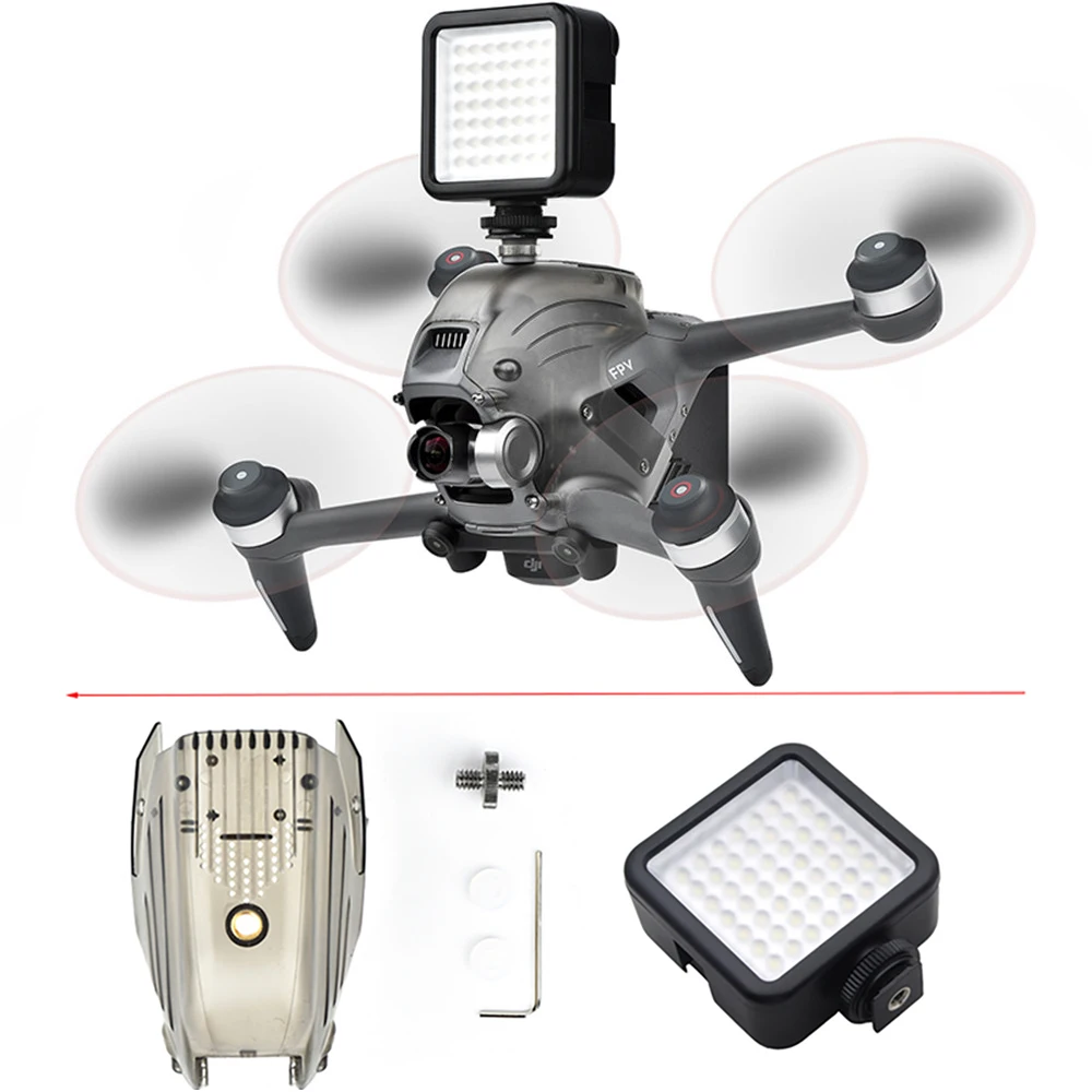 For DJI FPV Comob Arm Enhance Strength Expandale Part Holder LED Light Kit Night Flying Set Gopro Hero Drone Accessories | Электроника