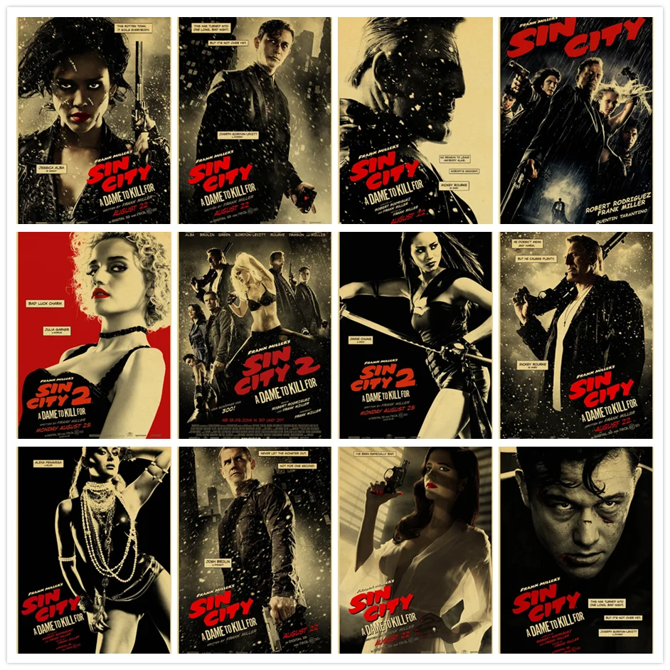 Sin City Плакат из крафт бумаги ретро постер винтажный настенный Декор для дома бара