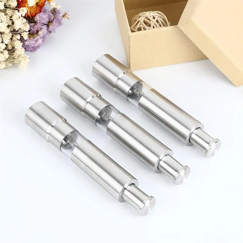 

Stainless Steel Pepper Grinder Salt Shakers Thumb Push One-handed Spice Sauce Grinders Stick Kitchen Tools