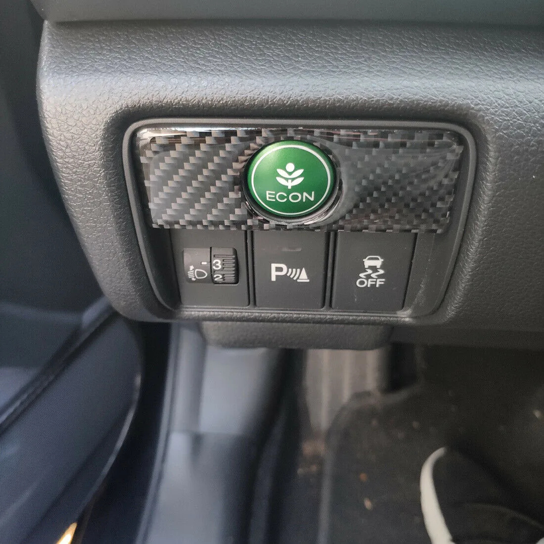 

Carbon Fiber Button Panel Decorate Cover For Honda Accord Parts 2013-2017