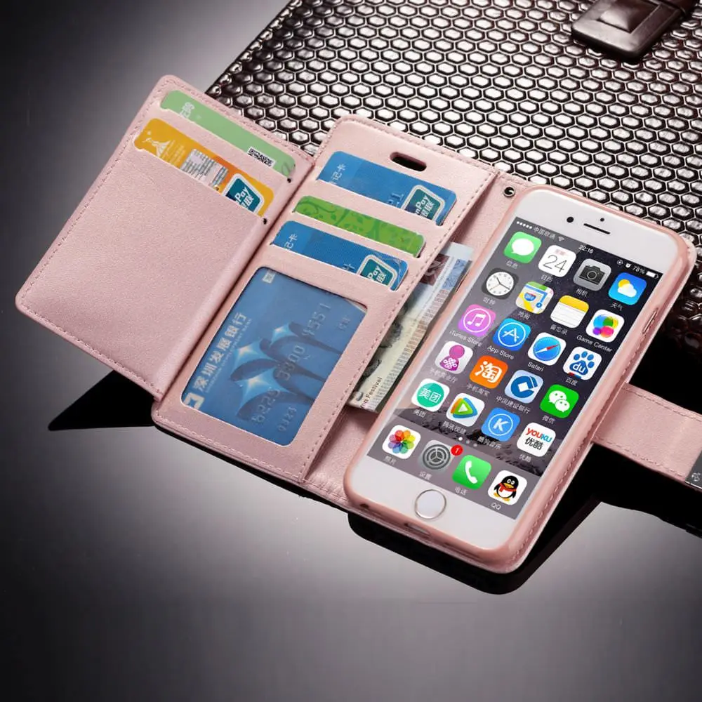L FADNUT Роскошный чехол кошелек премиум класса для iPhone 7 8 6S 6 Plus 5 5S SE кожаный книжка с