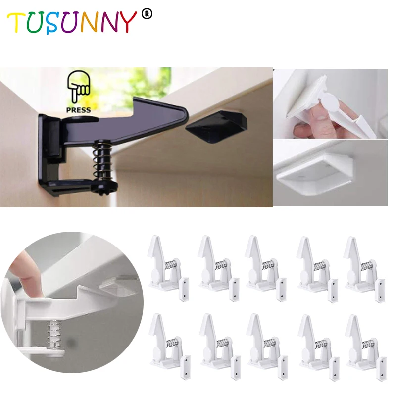 TUSUNNY 10/20 шт. детей Защита замок для безопасности ребенка для детей с выдвижными ящиками двери безопасности детей предшкольного возраста, невидимый шкаф замок