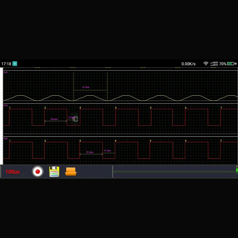 Осциллограф TWF102 для Android цифровой осциллограф с частотой 10 кГц и 13 портами