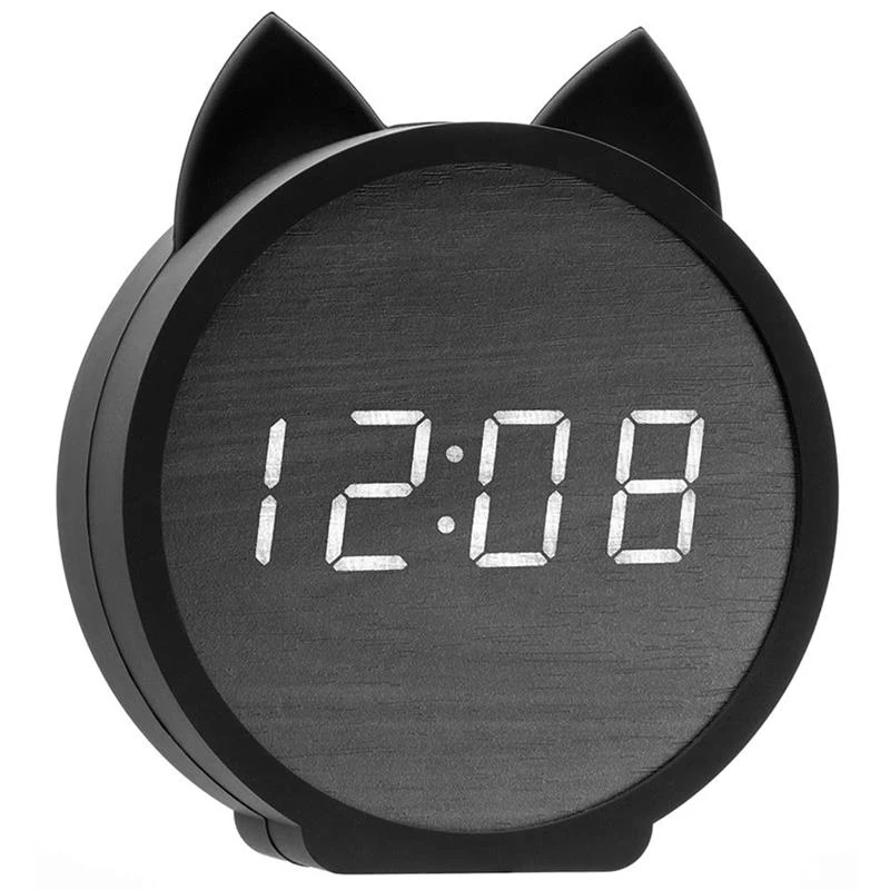 QMJHVX цифровой будильник светодиодный Будильник Деревянный электронный дисплей