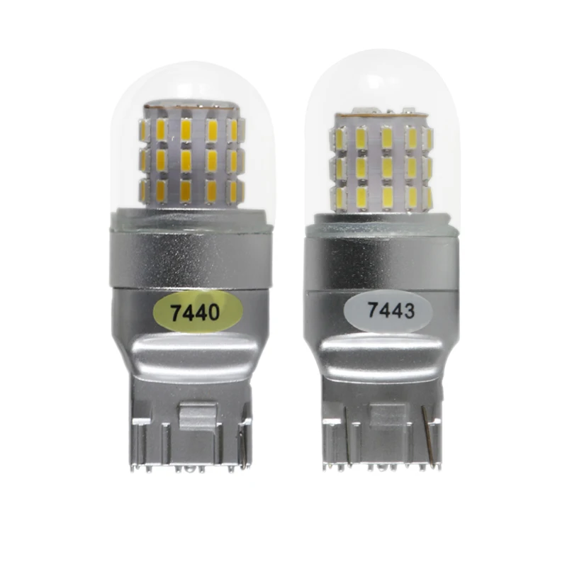 Светодиодный светильник с can bus T20 7440 W21W WY21W 7443 AC/Dc 12v 24v 3W стеклянная оболочка для