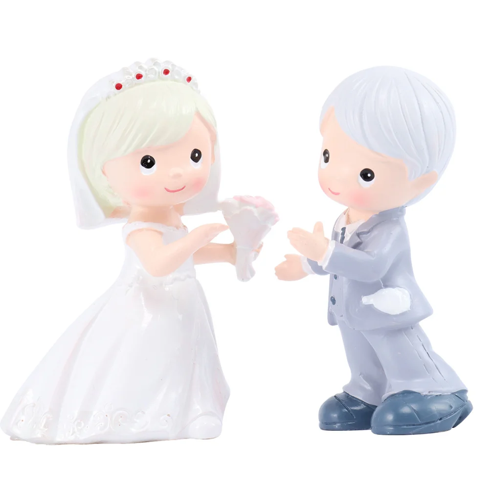 2 шт. творческий в виде жениха и невесты дизайн смолы украшения Sweet Love (Сладкая