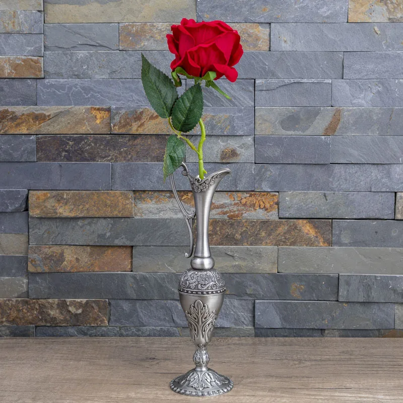 

Zinc alloy texture vase creative European retro dining table flower metal crafts home decoration ornaments