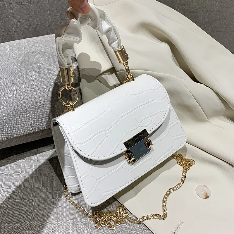 

New Fashion Women Handbags Luxury Stone Pattern Hasp Leather Handbag Ladies Travel Crossbody Chain Bags Shoulder Messenger Bag