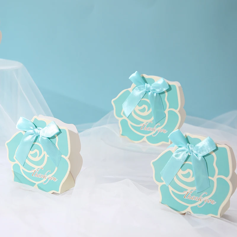 Мятно-зеленая Цветочная коробка для свадебных сувениров гостей 20/50/100 шт. большой