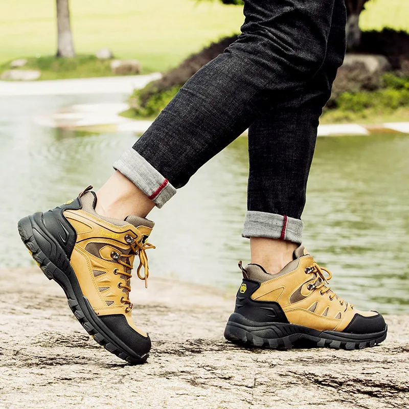 Plus Size 47 Tactical Boots Men Mountain Hiking Shoes Waterproof Outdoor Sports Sneakers Male Wearable Anti-skid Hunting Boots