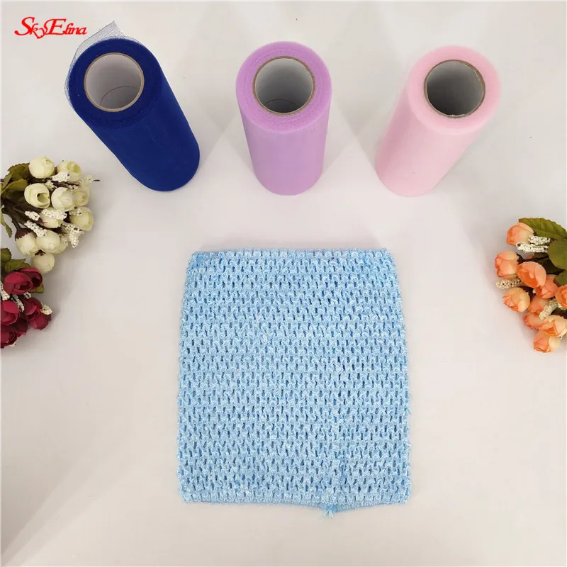 light blue 1 шт. 15*15 см/23*20 см Ткань для юбки-пачки Крючком эластичная ткань топы грудь обертывание DIY швейная одежда трикотажная ткань эластичное бандо 5zSH - Цвет: light blue