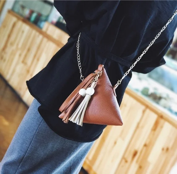 4 цвета повседневные сумки для телефона маленькая сумка на цепочке с кисточкой