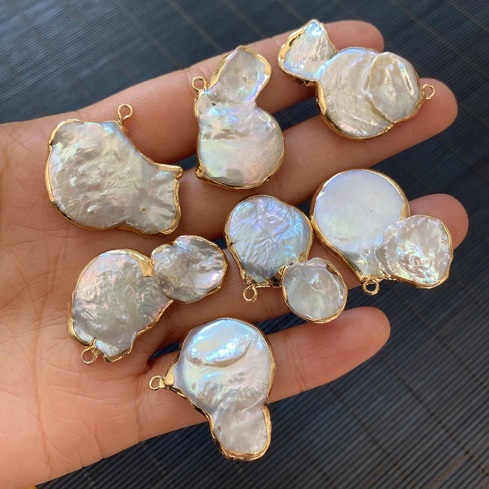 

1pcs Pendant DIY Handmade White Freshwater Pearl Accessories Irregular Shape Beaded Decoration Jewelry Making Wholesale Fashion