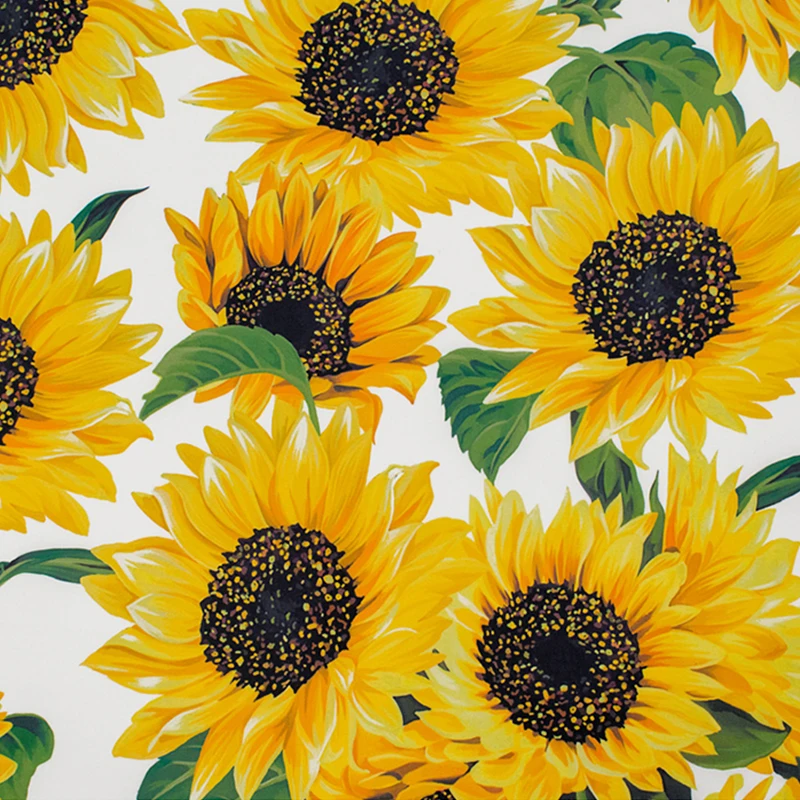 5 ярдов цветочный рынок цифровая печать Ткань из чистого хлопка для платья